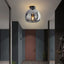 Light My House Attached Ceiling / Black Dome Semi-Flush Glass Ceiling Light E27 Black Gold Bedroom Bathroom House of Isabella UK