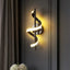 Light My House Black / 3 Light Colours Twisted LED Wall Light - Black & Gold Options for Living Room House of Isabella UK