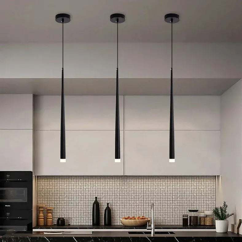 Light My House Black / 3000K Warm White Sleek Drop Pendant Light - LED Integrated Adjustable Height Warm Light House of Isabella UK