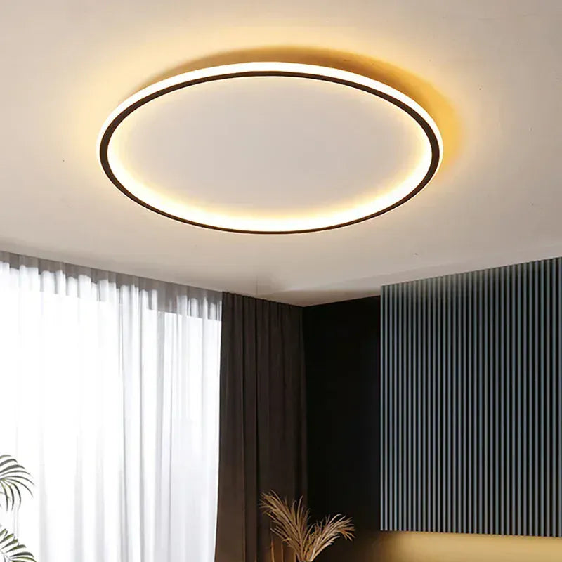 Light My House Black / 60cm / Remote Controlled Dimmable LED Ring Flush Mount Chandelier - Dimmable Ceiling Light Black/White House of Isabella UK
