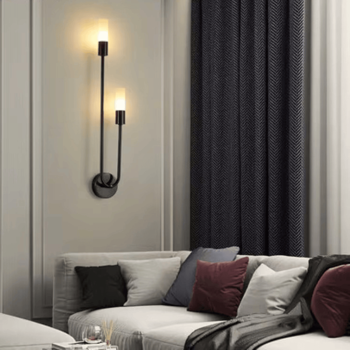 Light My House Black Left / 12W|Warm White (2700-3500K) Spire Sleek LED Wall Light 12W Warm White Modern Metal G9 Bulb House of Isabella UK
