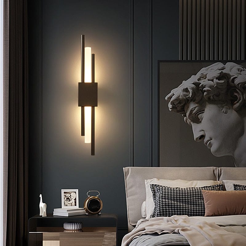 Light My House Black Left / 6W|Warm White (2700-3500K) Emporium LED Wall Lamp Black Gold Warm Light Hard Wired Modern House of Isabella UK