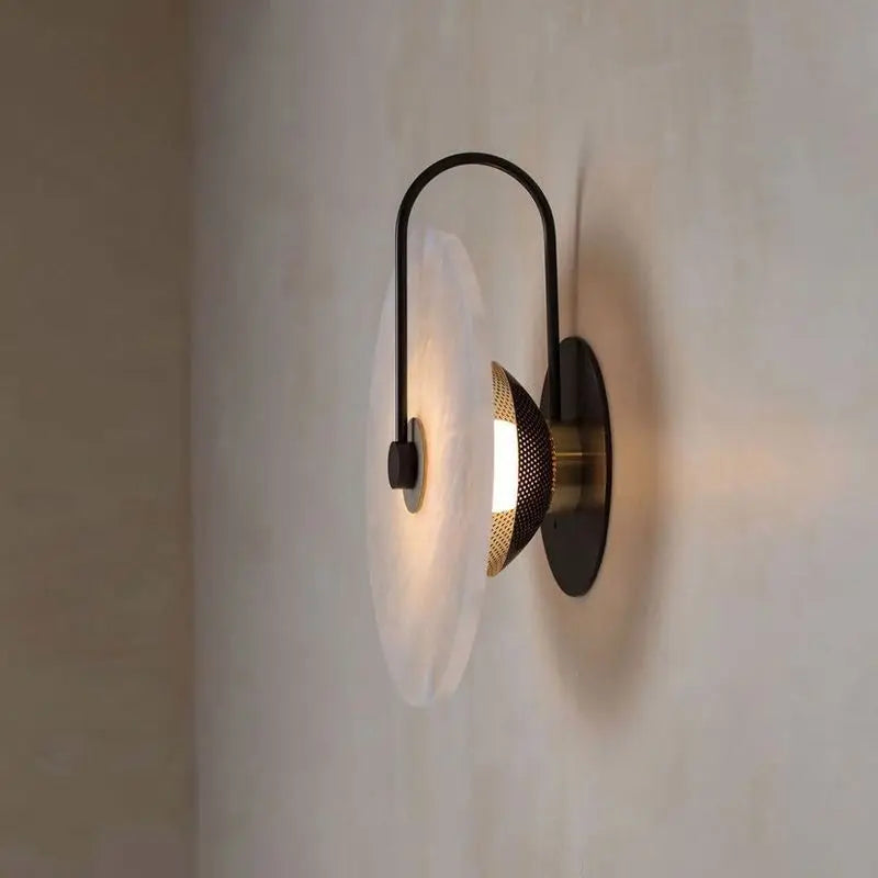 Light My House Disc Texture Marble Wall Lamp - Warm LED Light Modern Home Decor House of Isabella UK