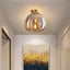 Light My House Dome Semi-Flush Glass Ceiling Light E27 Black Gold Bedroom Bathroom House of Isabella UK