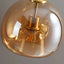 Light My House Dome Semi-Flush Glass Ceiling Light E27 Black Gold Bedroom Bathroom House of Isabella UK