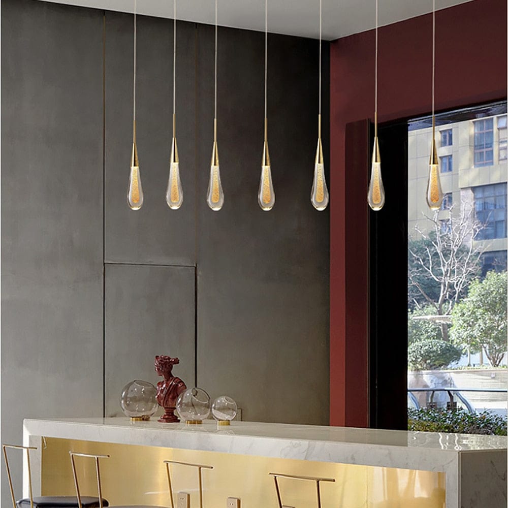 Light My House Glass Drop Pendant Light - Warm LED Hanging String Light UK House of Isabella UK