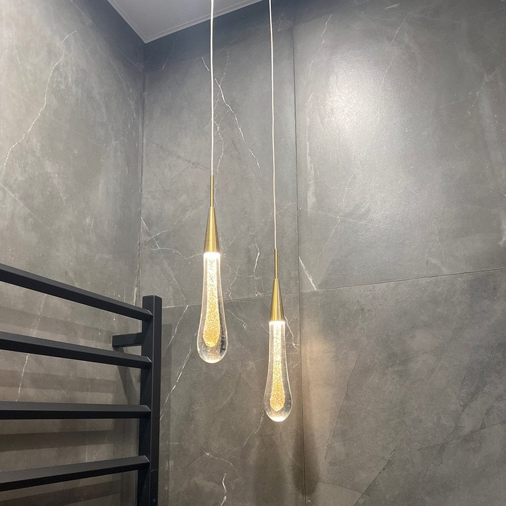Light My House Glass Drop Pendant Light - Warm LED Hanging String Light UK House of Isabella UK