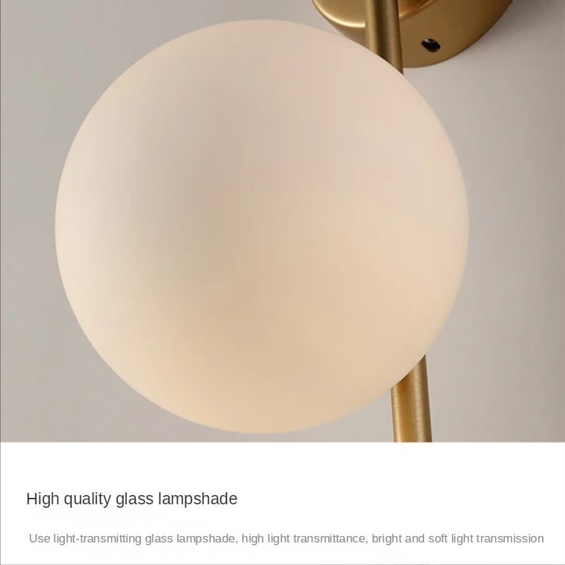 Light My House Gold Globe Wall Lamp - Luxury Bedroom Living Room Light Fixture House of Isabella UK