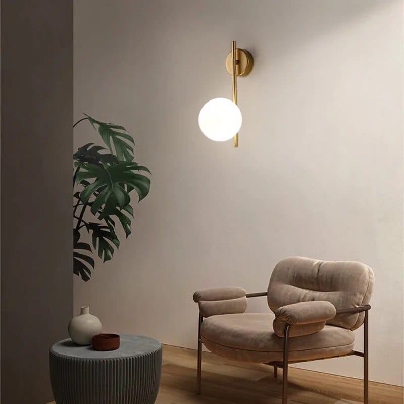Light My House Gold Globe Wall Lamp - Luxury Bedroom Living Room Light Fixture House of Isabella UK