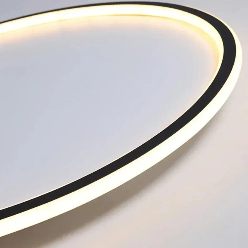 Light My House LED Ring Flush Mount Chandelier - Dimmable Ceiling Light Black/White House of Isabella UK