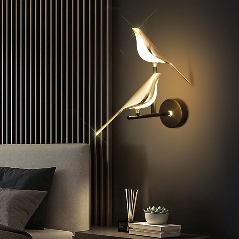 Light My House Natural Light Double Chirpy LED Bird Nursery Wall Light - Hardwired Ambient House of Isabella UK
