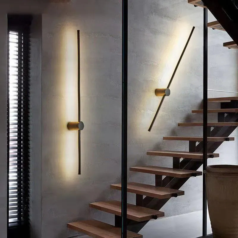 Light My House PAIR 80cm / Warm White Black LED Wall Light - Warm Modern Bedroom Lounge Lamp Easy Install House of Isabella UK