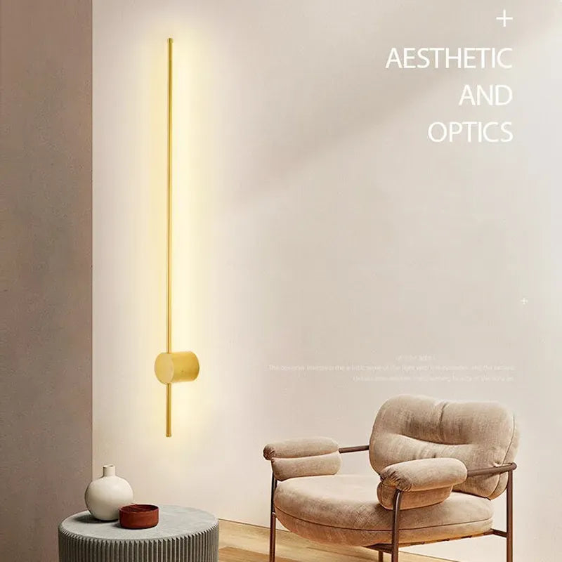 Light My House PAIR 80cm / Warm White LED Gold Wall Light - Warm Modern Bedroom Lounge Lamp - Degrees House of Isabella UK