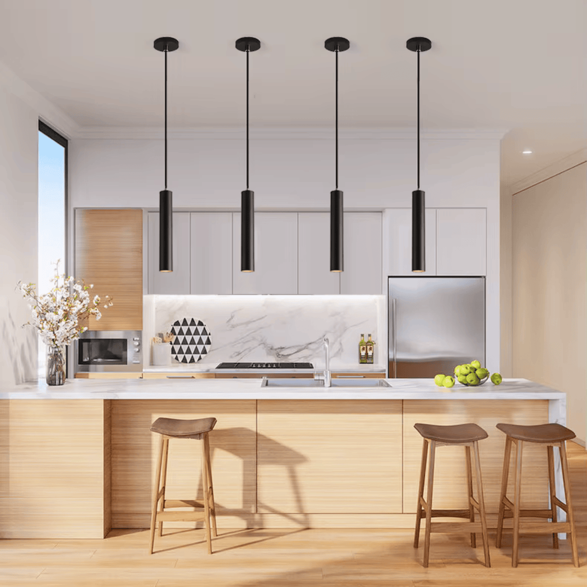 Light My House Trip Black Pendant Light - Adjustable Minimal Bedroom Lighting House of Isabella UK