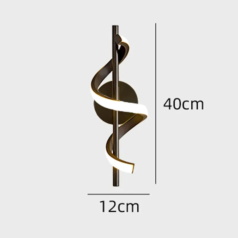 Light My House Twisted LED Wall Light - Black & Gold Options for Living Room House of Isabella UK