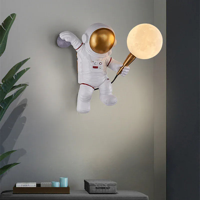 Light My House Warm White (2700-3500K) Astronaut LED Wall Light Plug In Moon Globe Kids Bedroom UK House of Isabella UK