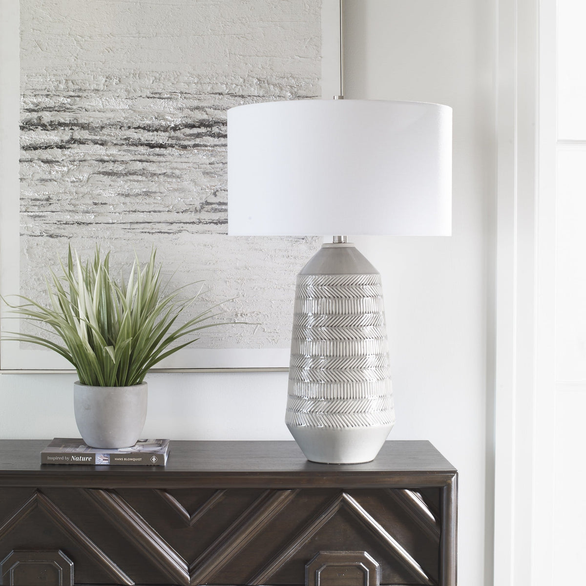 Rewind Gray Table Lamp