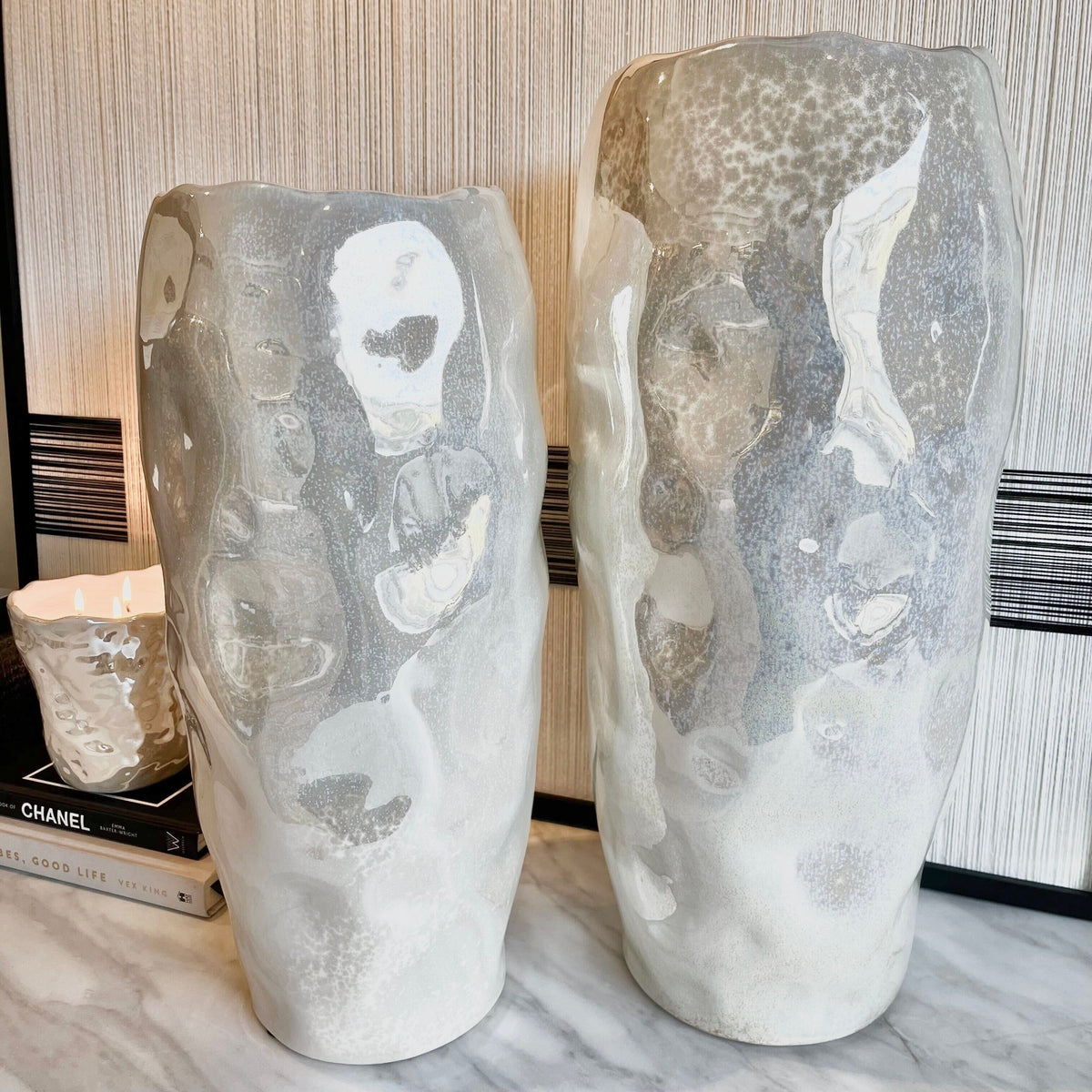 Lucienne Pearlescent Abstract Decorative Vase