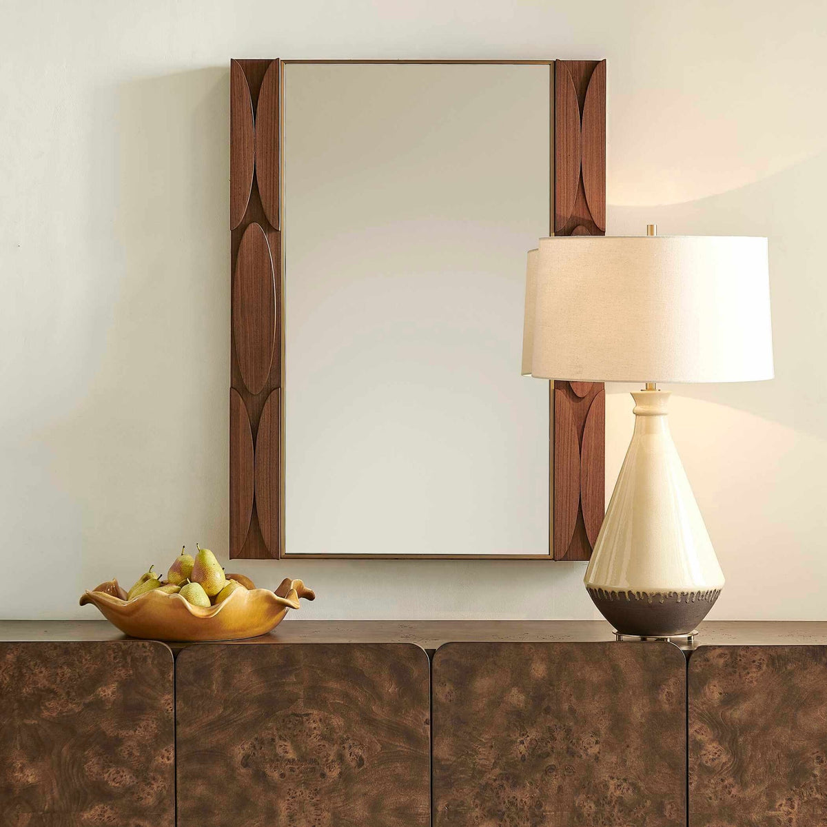 Macario Mid-Century Wood Mirror