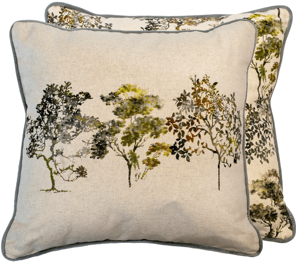 Malini Accessories Arboles Chartreuse Fibre Filled Cushion House of Isabella UK