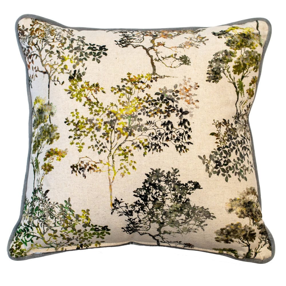 Malini Accessories Arboles Chartreuse Fibre Filled Cushion House of Isabella UK