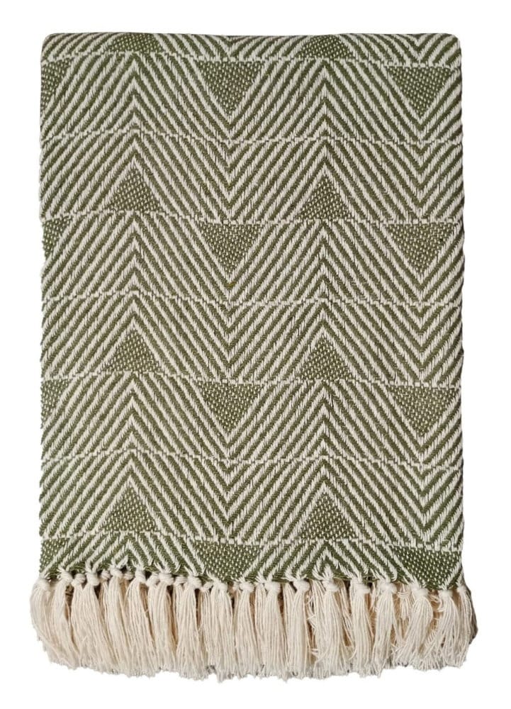 Malini Accessories Haven Olive Throw House of Isabella UK