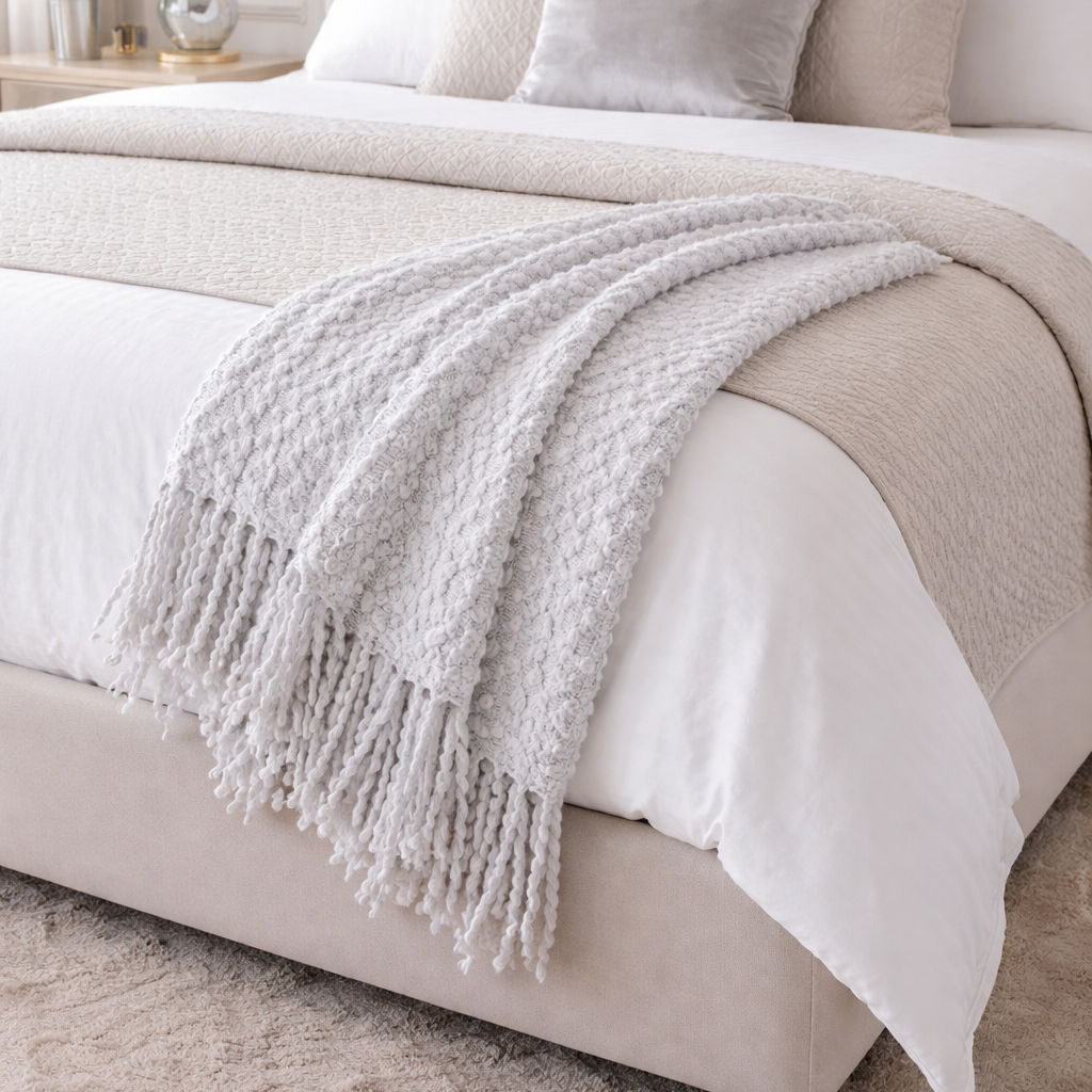 Malini Accessories Malini Brixton Grey Throw House of Isabella UK