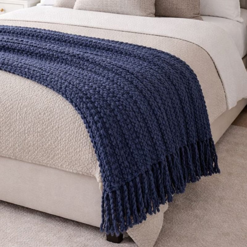 Malini Accessories Malini Brixton Navy Throw House of Isabella UK