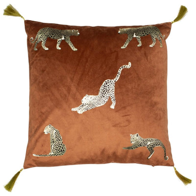 Malini Accessories Malini Feline Rust Cushion | OUTLET House of Isabella UK