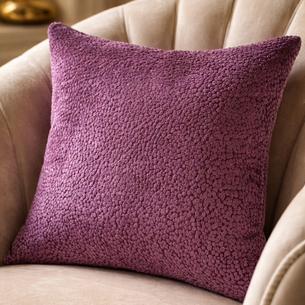 Malini Accessories Malini Large Bingham Aubergine Cushion House of Isabella UK