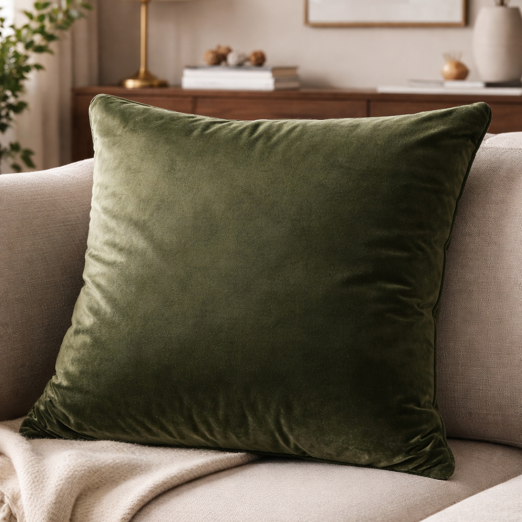 Malini Accessories Malini Large Luxe Olive Cushion House of Isabella UK