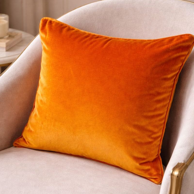 Malini Accessories Malini Large Luxe Orange Cushion House of Isabella UK