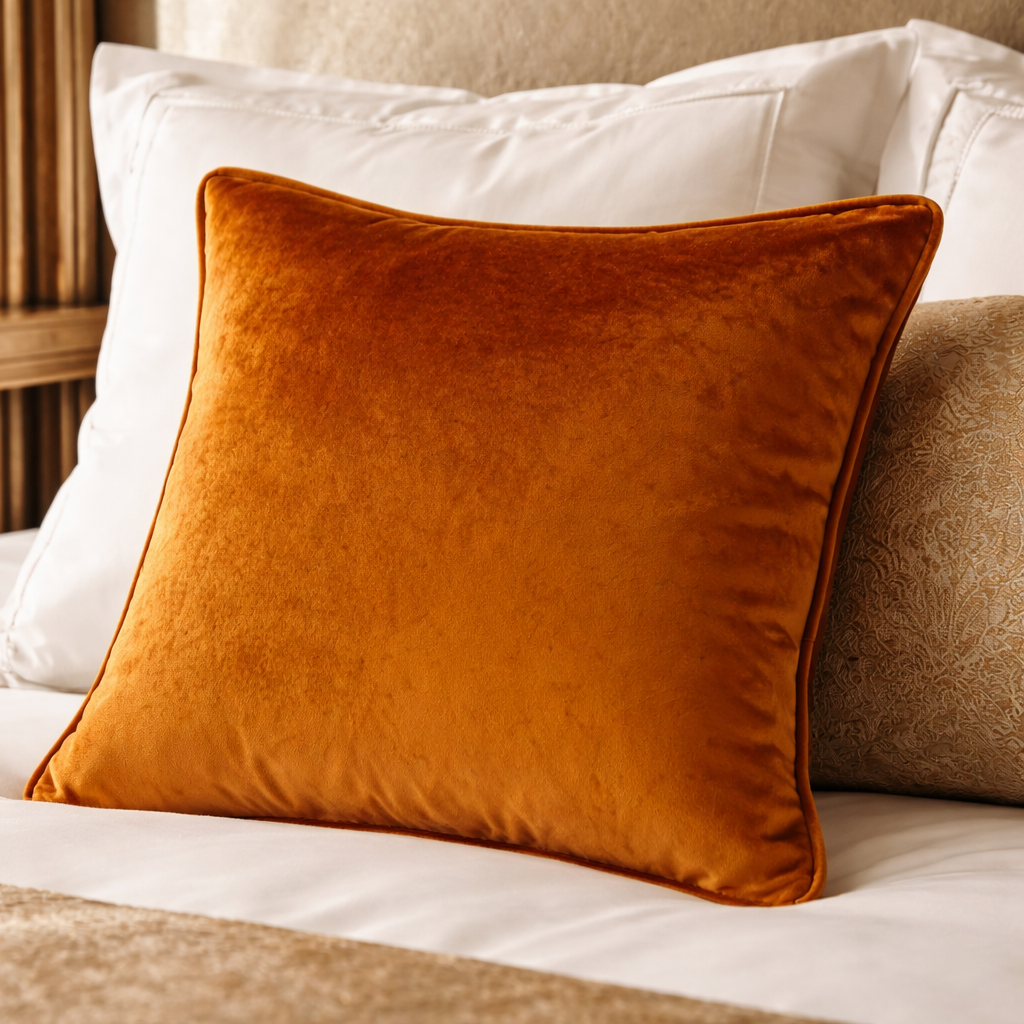 Malini Accessories Malini Large Luxe Tan Cushion House of Isabella UK