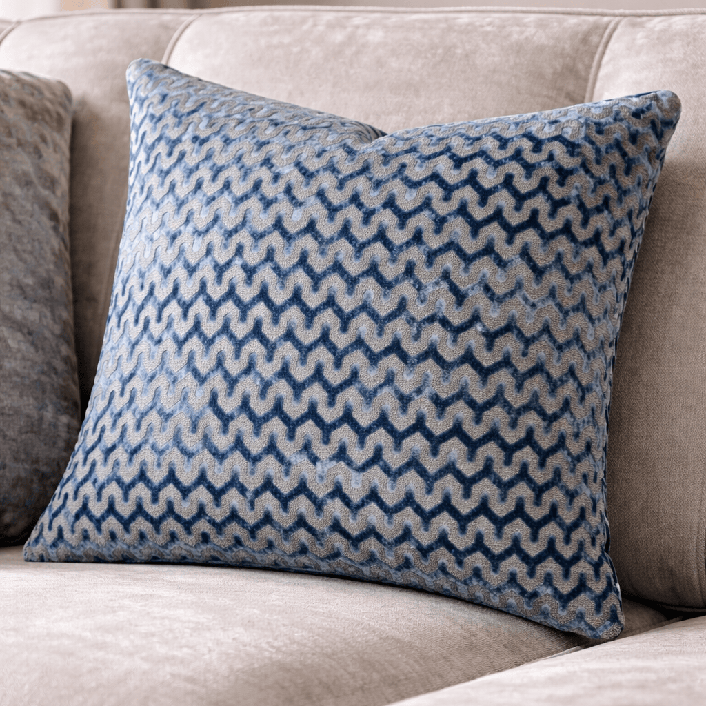 Malini Accessories Malini Large Oslo Blue Cushion House of Isabella UK