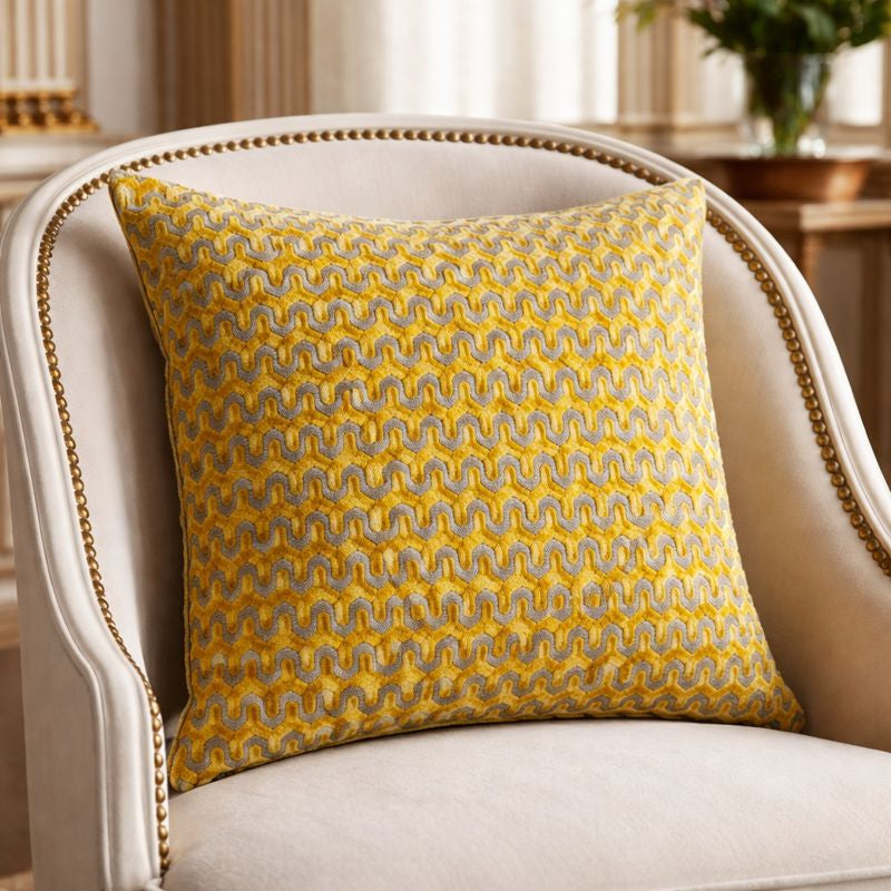 Malini Accessories Malini Large Oslo Mustard Cushion House of Isabella UK