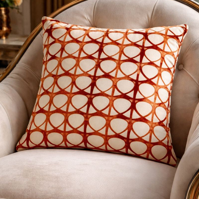 Malini Accessories Malini Large Spiral Orange Cushion House of Isabella UK