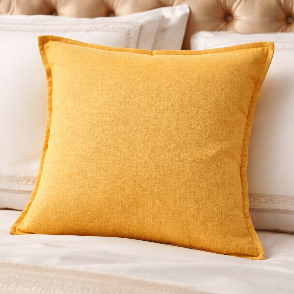 Malini Accessories Malini Large Tia Mustard Cushion House of Isabella UK