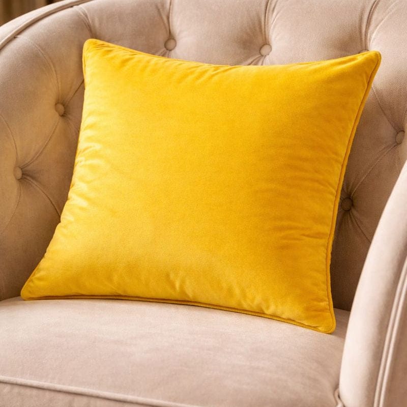 Malini Accessories Malini Luxe Mustard Cushion House of Isabella UK