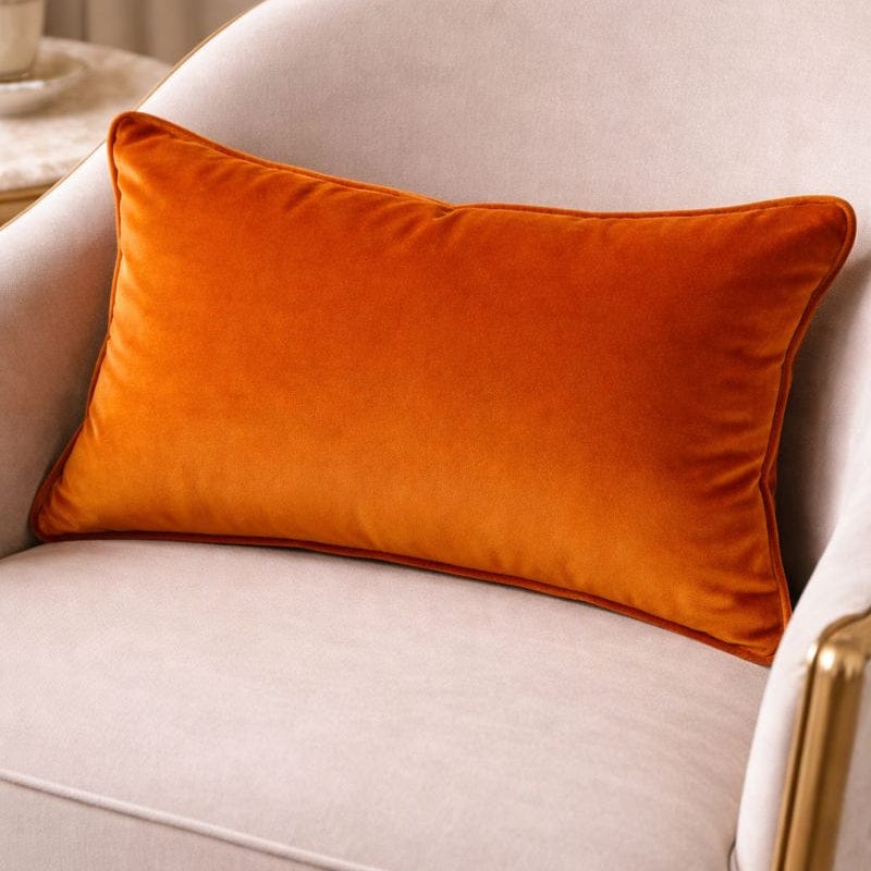 Malini Accessories Malini Luxe Rectangle Orange Cushion House of Isabella UK