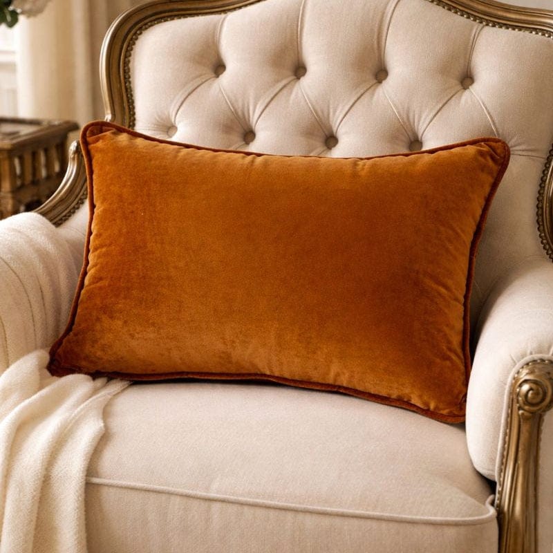 Malini Accessories Malini Luxe Rectangle Tan Cushion House of Isabella UK