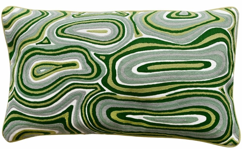Malini Maze Green Cushion.