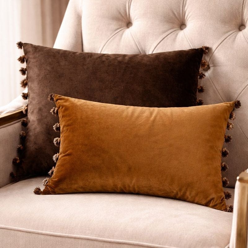 Malini Accessories Malini Nappa Coffee & Tan Cushion House of Isabella UK