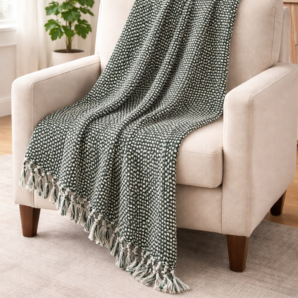 Malini Accessories Malini Raindrops Jade Throw House of Isabella UK