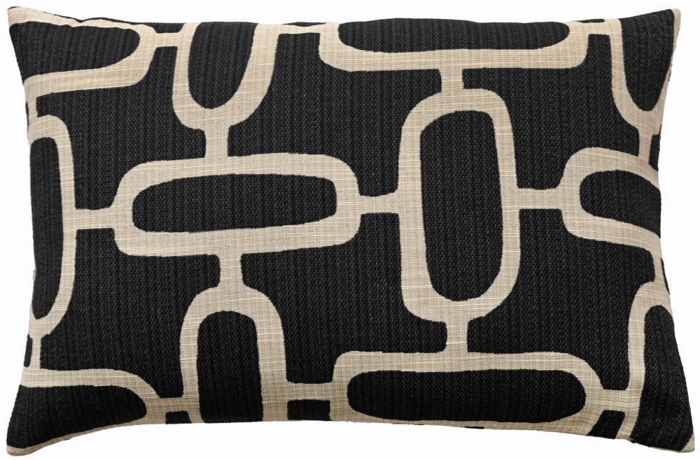 Malini Rectangle Edison Black Cushion.