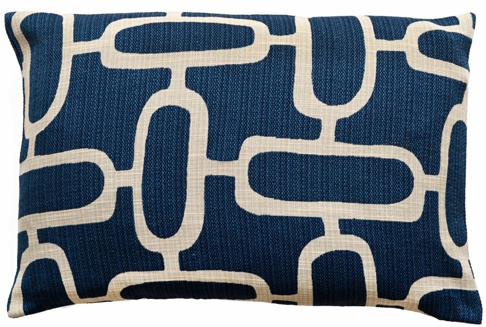 Malini Rectangle Edison Blue Cushion.