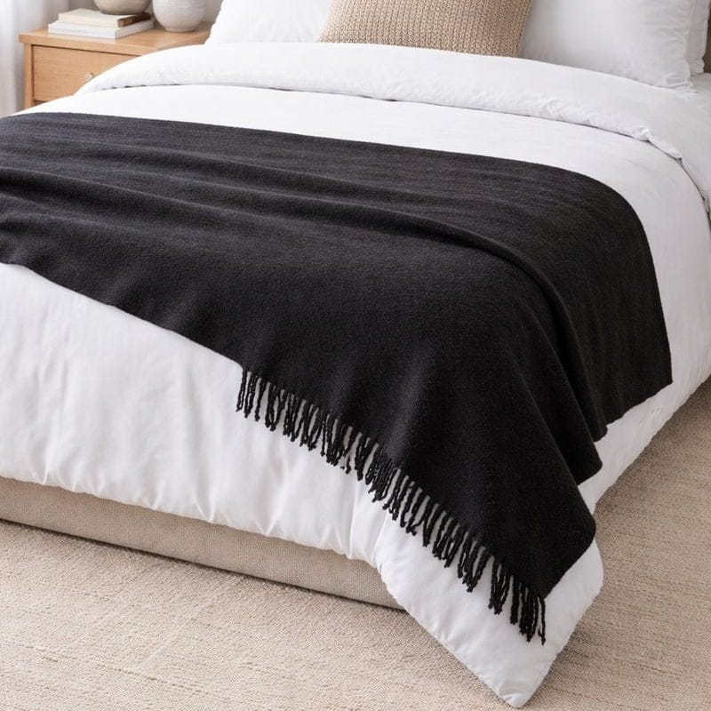 Malini Accessories Malini Serena Black Throw House of Isabella UK