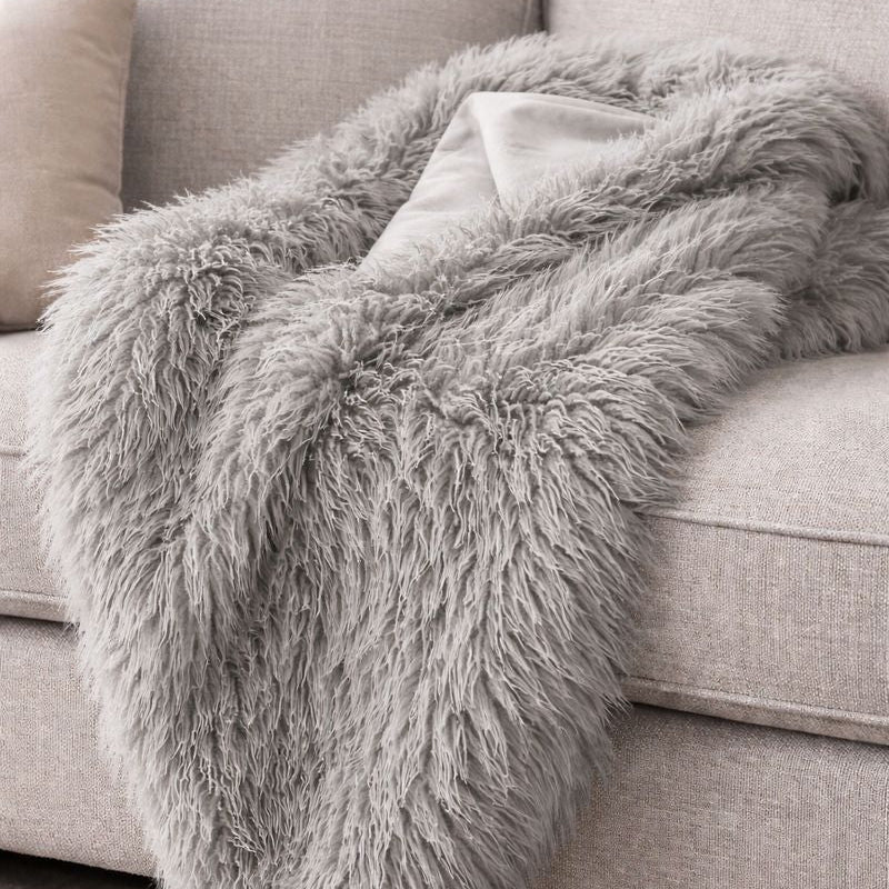 Malini Accessories Malini Tibet Grey Throw House of Isabella UK