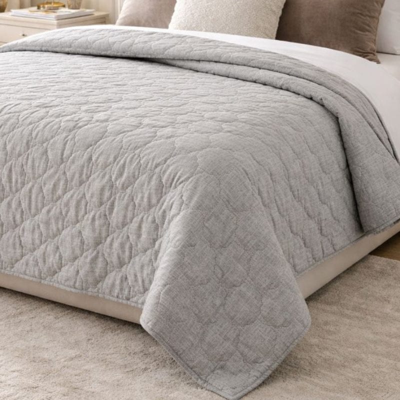 Malini Accessories Malini Winchcombe Grey Double Quilt House of Isabella UK