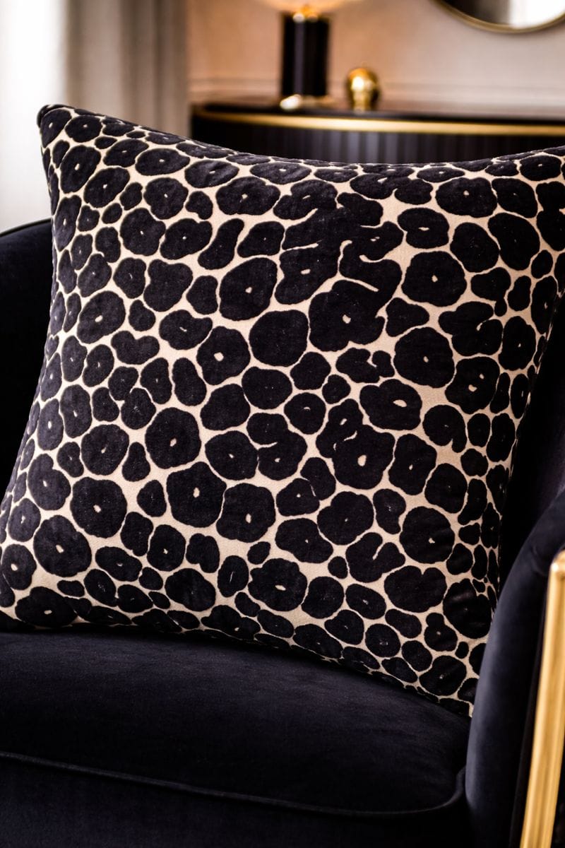 Malini Accessories Paul Moneypenny Spoton Black Cushion House of Isabella UK