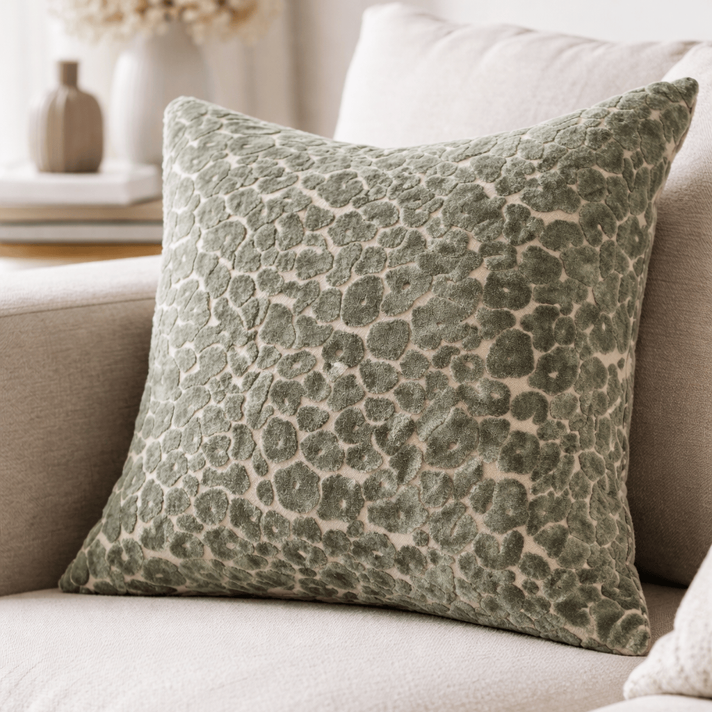 Malini Accessories Paul Moneypenny Spoton Sage Cushion House of Isabella UK